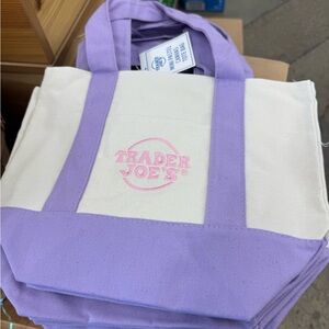 Purple and Cream Tote Bag